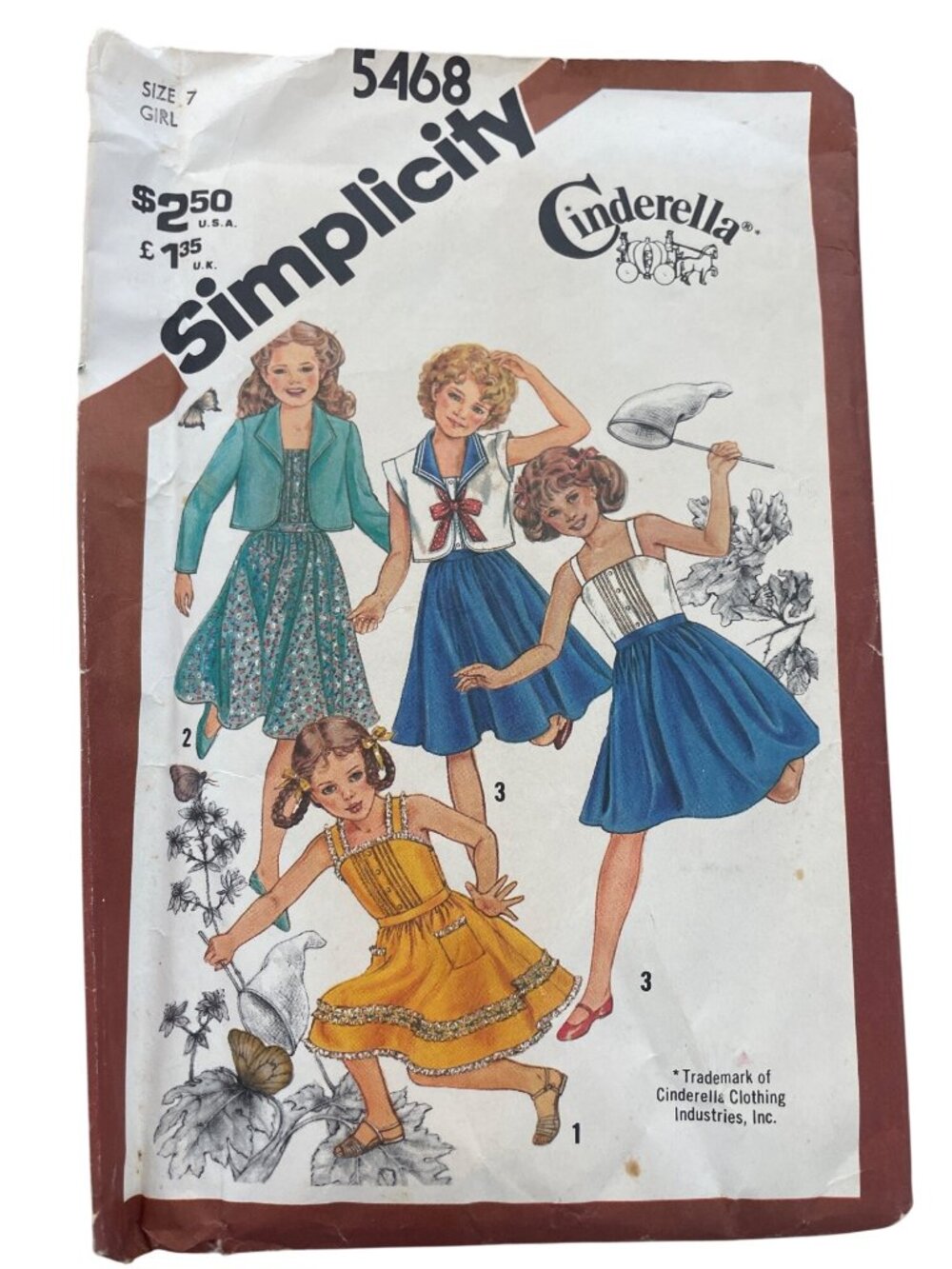 Vintage 80s Simplicity 5468 Sewing Pattern Size 7 Girls Pullover & Jacket CUT